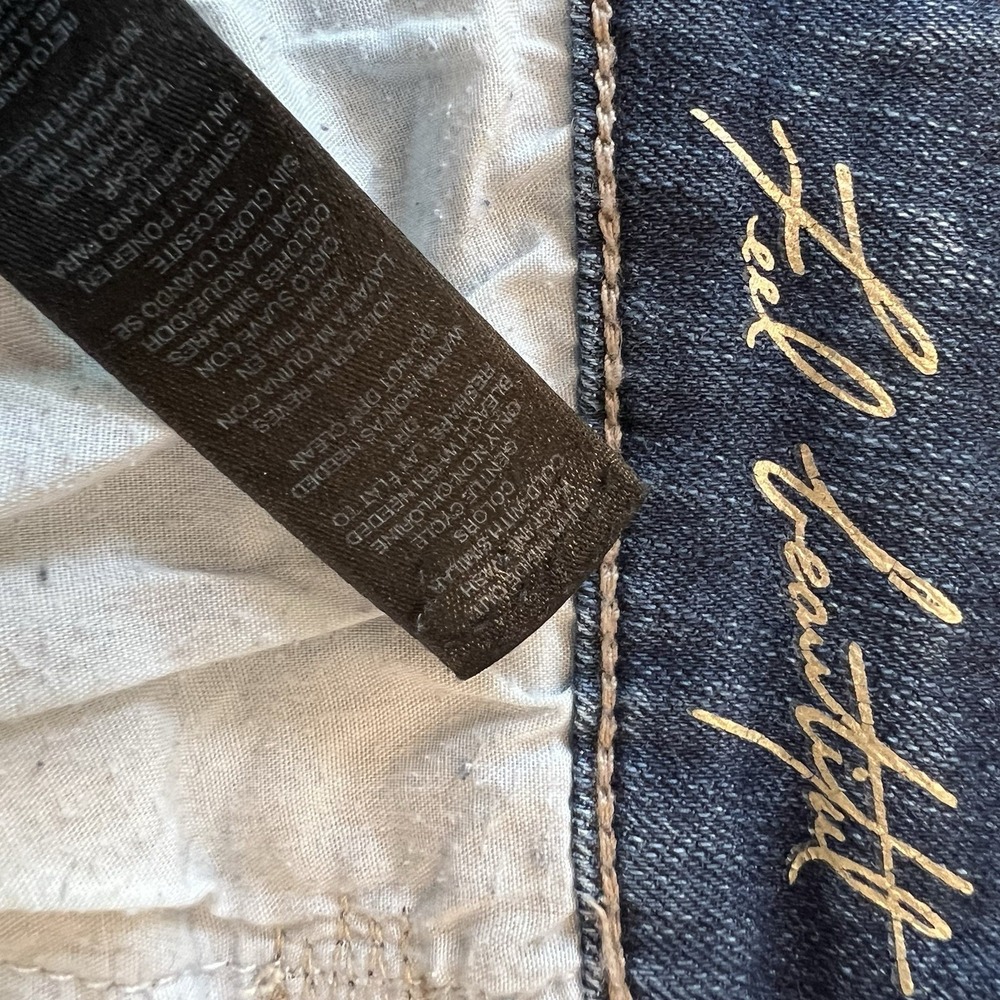 White House Black Market Women's Size 4 Med Dark Distressed Straight Crop Jeans‎ - Picture 8 of 8